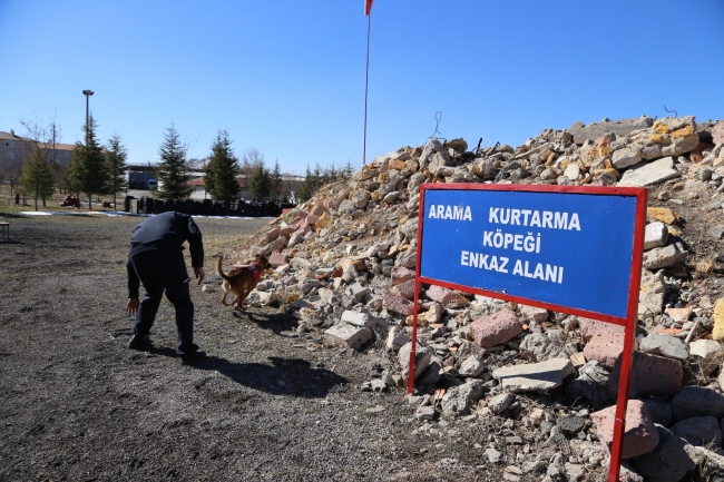 JAKEM'de doğal afetlerde kullanılan arama-kurtarma köpekleri ile tatbikat düzenlendi